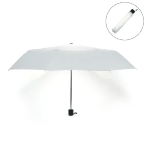 Bi-Fold Umbrella in White with Velcro Closure and Pouch